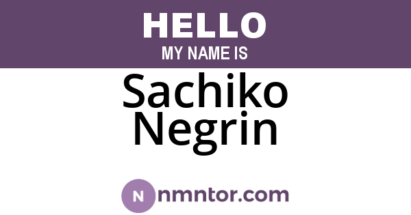 Sachiko Negrin