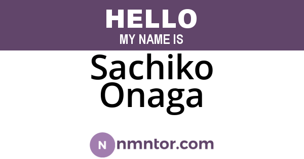 Sachiko Onaga