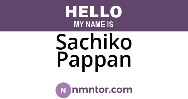 Sachiko Pappan