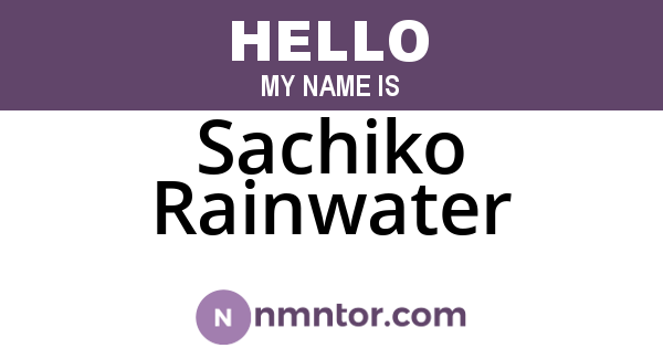 Sachiko Rainwater