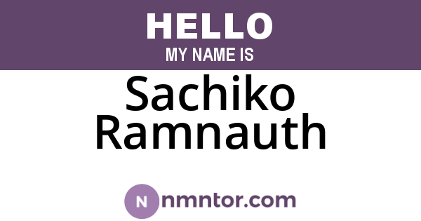 Sachiko Ramnauth