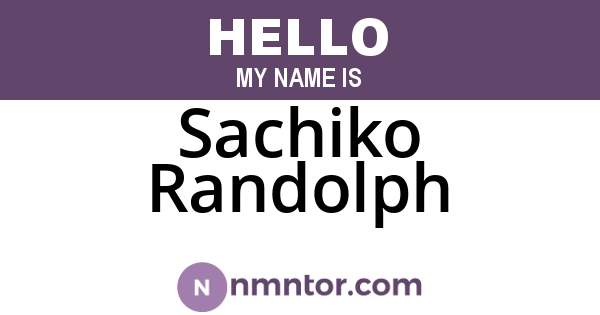 Sachiko Randolph