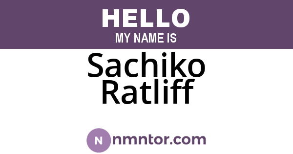 Sachiko Ratliff