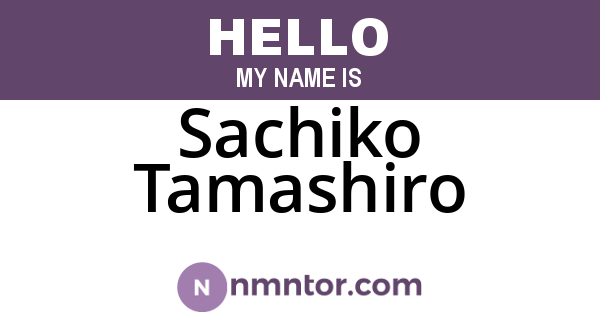 Sachiko Tamashiro