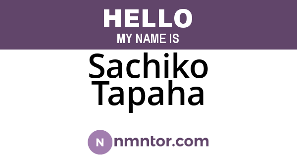 Sachiko Tapaha