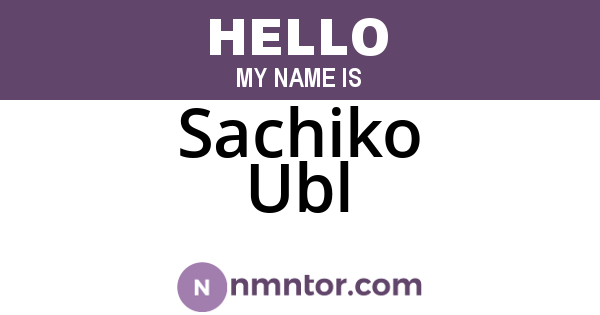 Sachiko Ubl