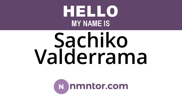 Sachiko Valderrama