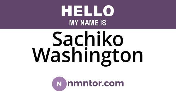 Sachiko Washington