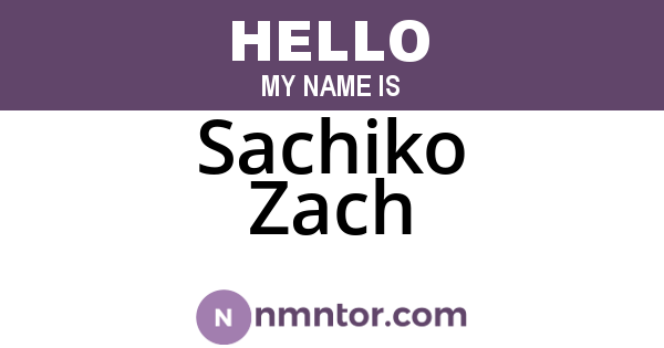 Sachiko Zach