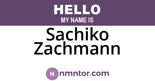 Sachiko Zachmann