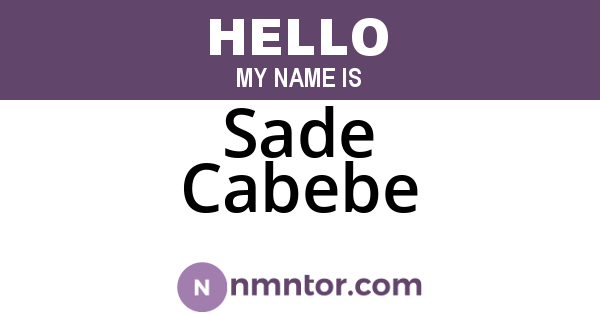 Sade Cabebe