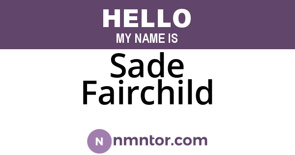 Sade Fairchild