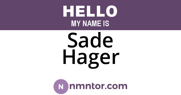 Sade Hager