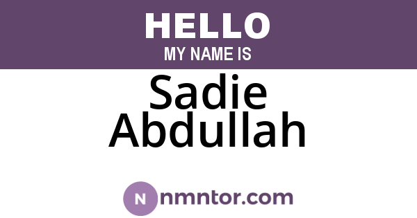 Sadie Abdullah