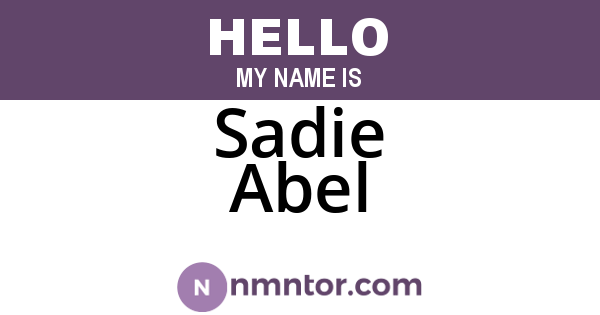 Sadie Abel