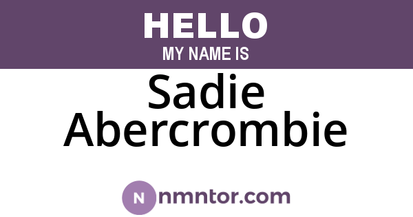 Sadie Abercrombie