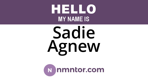 Sadie Agnew