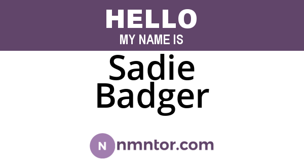 Sadie Badger