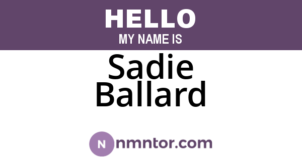 Sadie Ballard