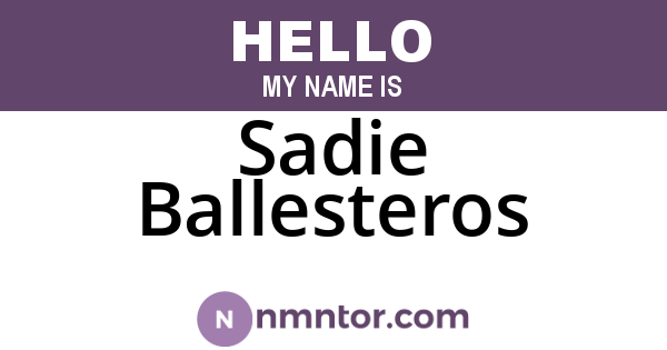 Sadie Ballesteros