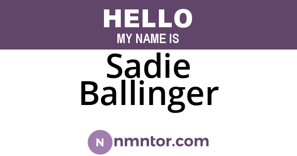 Sadie Ballinger