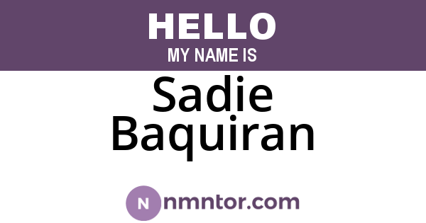 Sadie Baquiran