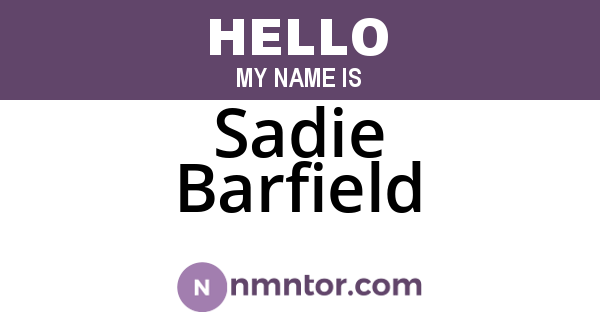Sadie Barfield