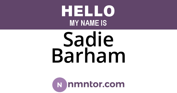 Sadie Barham