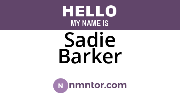 Sadie Barker
