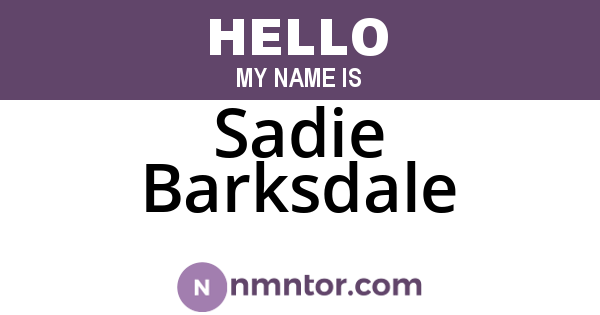 Sadie Barksdale