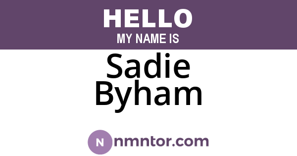 Sadie Byham