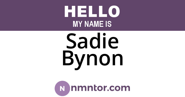 Sadie Bynon