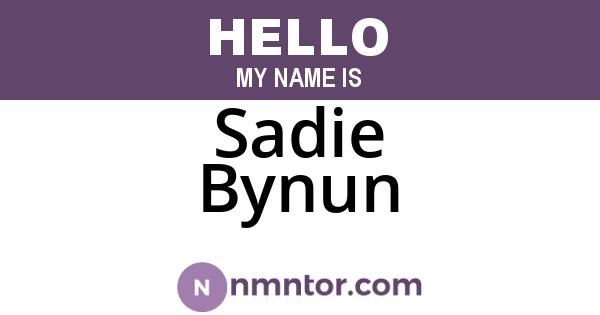 Sadie Bynun