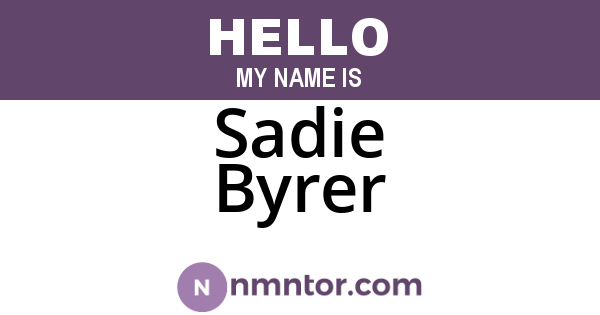 Sadie Byrer