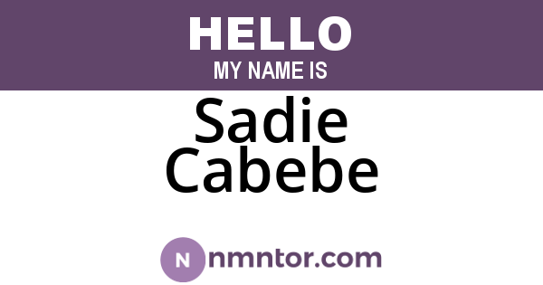 Sadie Cabebe
