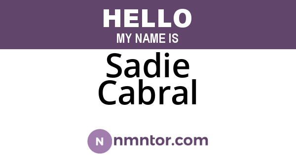 Sadie Cabral