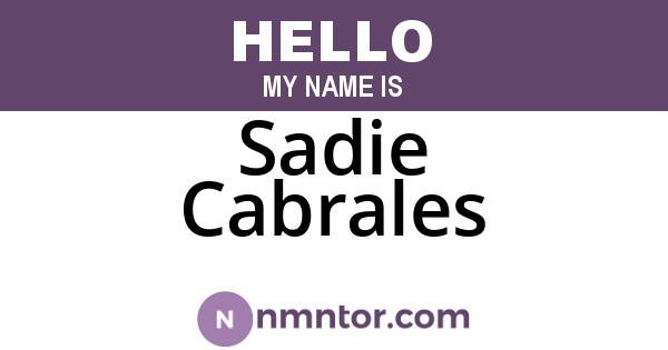 Sadie Cabrales