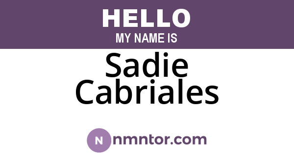 Sadie Cabriales