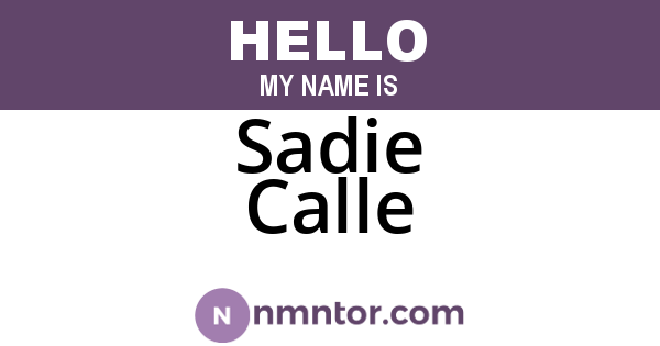 Sadie Calle