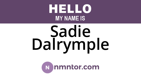 Sadie Dalrymple