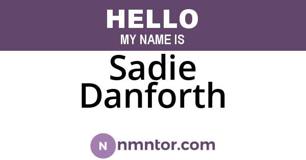 Sadie Danforth