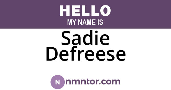 Sadie Defreese