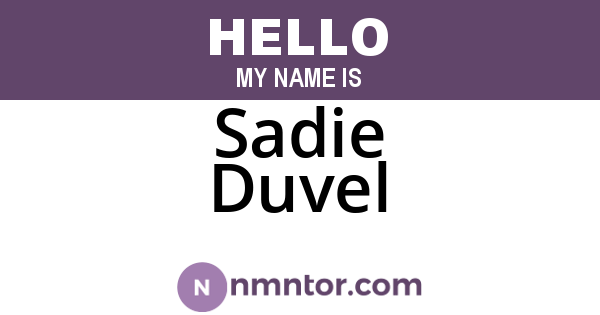 Sadie Duvel