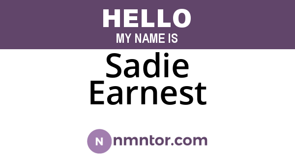 Sadie Earnest