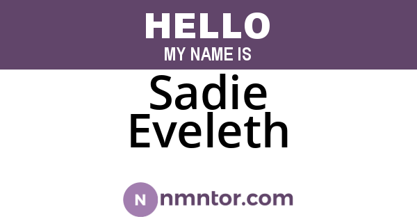Sadie Eveleth