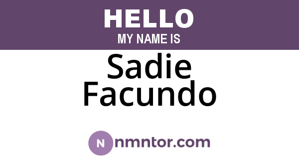 Sadie Facundo
