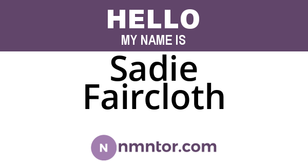 Sadie Faircloth