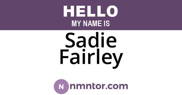 Sadie Fairley