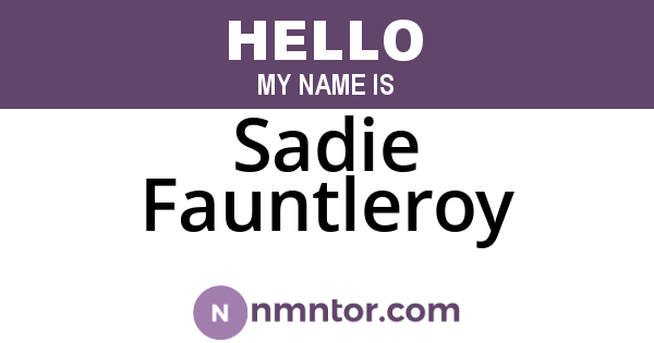 Sadie Fauntleroy