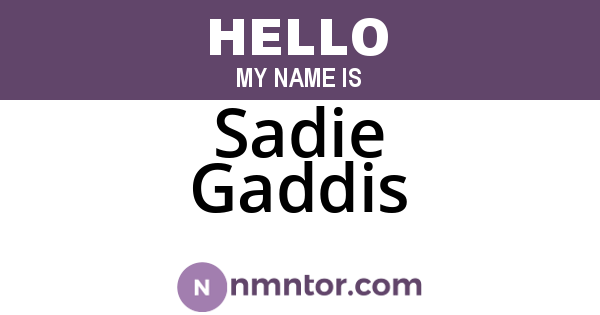 Sadie Gaddis